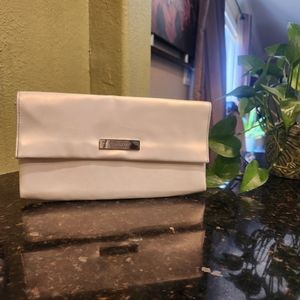 Calvin Klein Metallic White Party Clutch One Size